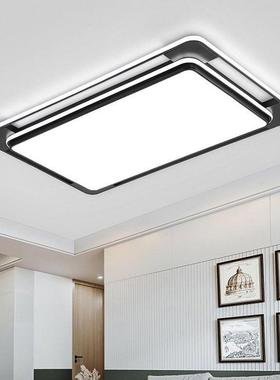 厅主灯客长形吸顶灯2方02灯5新款餐厅吊灯风扇现代简约家97376用