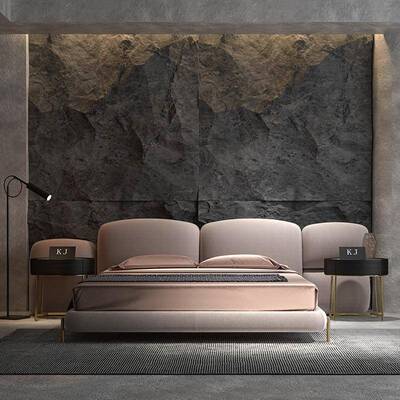 极简沙发baxtr意床e式奢床59002别墅床主卧大气设计布轻艺床