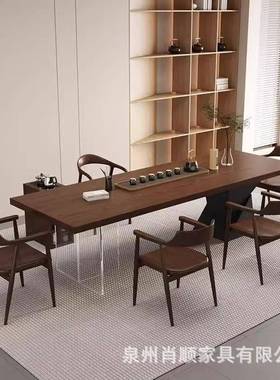 现代简约实茶桌家用客厅接待会客木洽谈轻奢泡KKT茶桌茶办公室茶