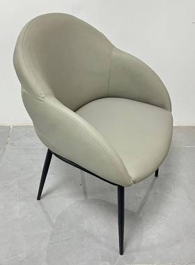 现代北简约单JOS欧人闲椅休创意家用客厅极餐厅灰色布艺靠背餐椅