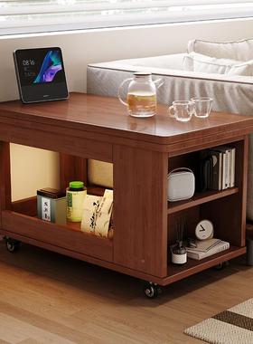 实木小推车茶几折家可叠LSI移动茶台能小户型客用厅多功沙发边几
