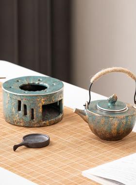 青釉金银彩温蜡烛煮茶炉常温48138茶器陶瓷茶小火炉热茶底座暖炉