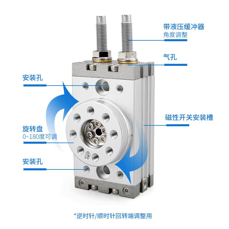 气动回转旋转541摆台气缸MSQB/HQ100A20/3/50R/70/100/20A010R缓
