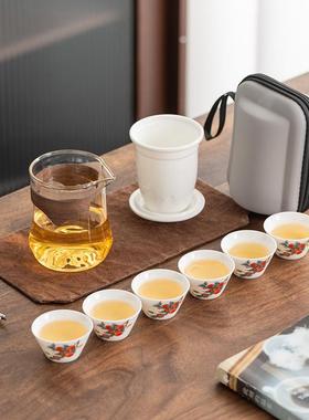 快客旅11246行茶具携泡茶瓷商务套装礼羊脂玉公司年会送便领陶导