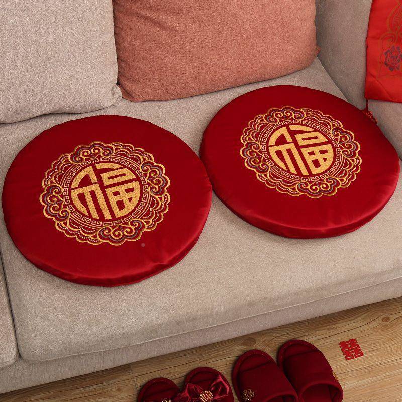 结婚跪垫婚敬茶垫色新礼娘坐福床垫厂家直供中式磕头改口边红踩喜