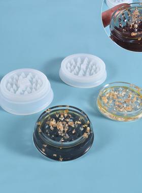 研枫叶磨盘硅胶模30654具diy环氧树脂烟灰缸卷烟器磨烟器磨研器模