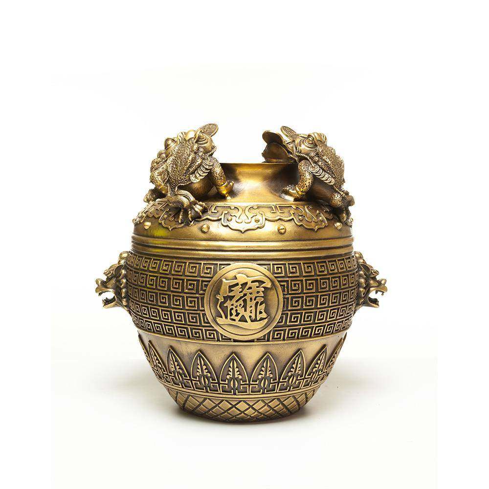 雄狮塑黄铜金蟾收纳聚宝盆摆件铜坛YNG雕型子家居开业工艺礼品,家居饰品,装饰摆件,淘宝优惠券,粉丝福利购,淘宝优惠卷