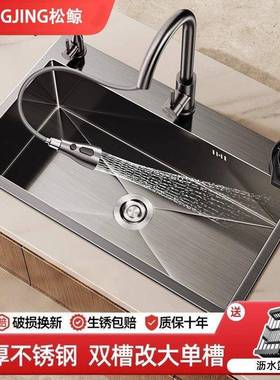 加厚不锈钢水槽单槽台池中UTE盆厨房手工家用大水菜洗盆碗洗槽