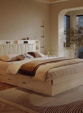 木月储物床床现代简抽约气动收纳1.8卧室布艺米床带屉63022卧室双