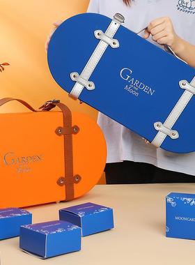 定制202中秋节月饼包装5礼高品盒6/8LPP粒手提档酒皮盒子红空盒