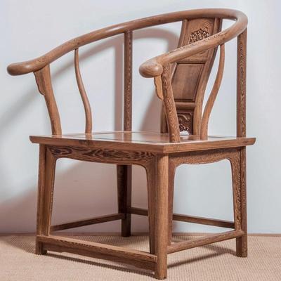 实小木鸡翅红木新中96265式官帽椅仿皇古宫休闲太禅师椅茶椅子餐