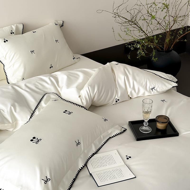 女心简约长绒四件套家纺轻纯棉被套TZXL5-S全棉床单奢棉床上用品