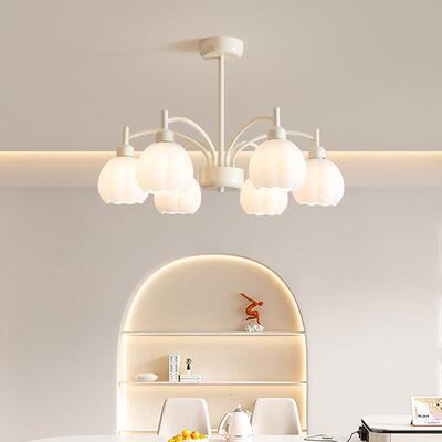 具全8220光谱护眼瓜奶油南吊灯现代简约风房间室中山灯客厅餐厅卧