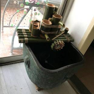 复古粗瓷鱼缸方莲盆荷睡花缸陶碗莲缸乌龟水缸客厅花缸园CLB流水