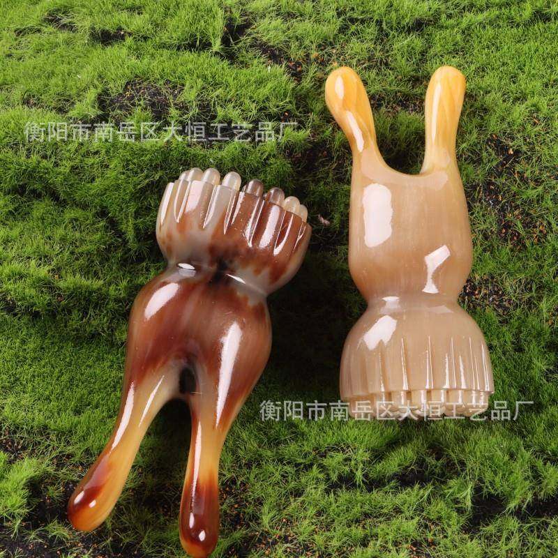 天牛角兔牛角一体子莲蓬一体筋按摩刷眼部拨棒刮痧经然络按摩器搓