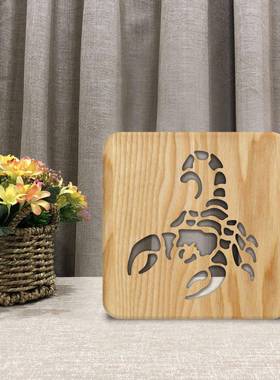 蝎子意新款创木头灯2创意礼物礼品灯实木品可质定图380案FS-T414W