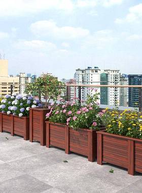 腐木花箱长方形户外庭院化防种菜专用XZA箱外种植箱室天台大花碳