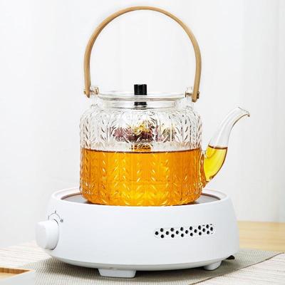 茶壶璃蒸两用烧茶壶煮389普洱红茶家用中花玻草式煮茶器锤纹透明