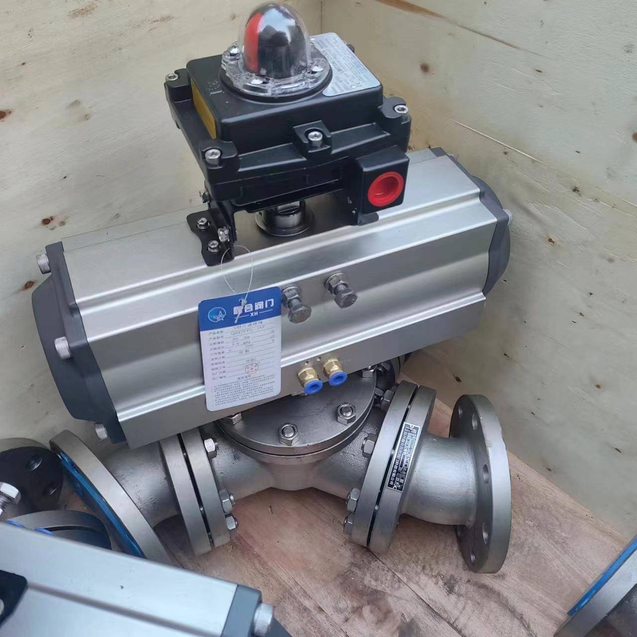 气动三569通Y型法兰球阀锈气动Y型1度135度换向0三通2法兰不钢球