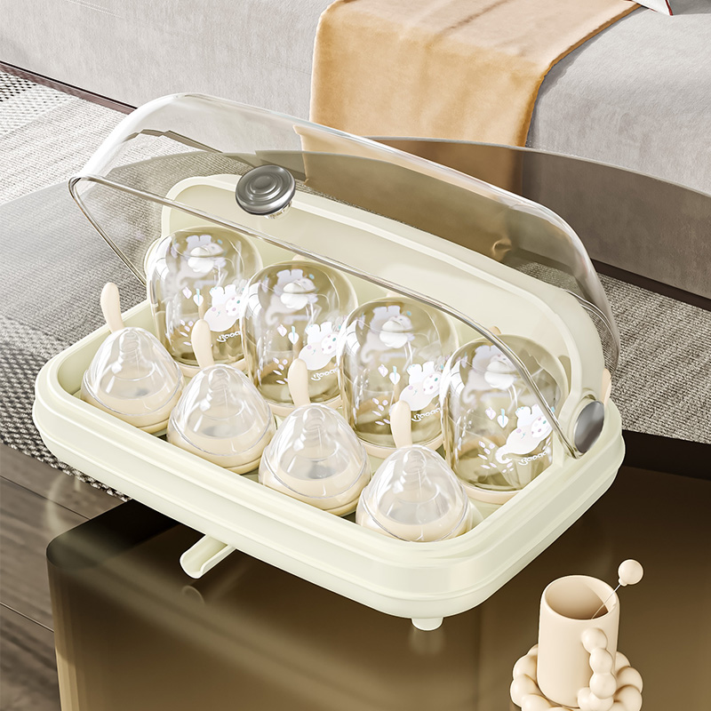 茶具收纳层架茶桌茶杯收纳层架沥水托盘防尘茶壶水杯玻璃杯收纳置