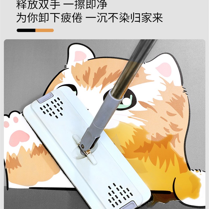 卡通入户门地垫进门门口皮革免洗可擦脚垫家用玄关防水可裁剪地毯