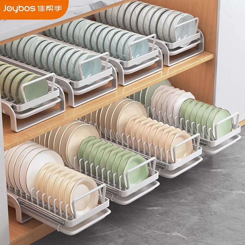 厨房抽拉碗碟收纳层架整体橱柜碗盘抽屉式拉篮碗碟子盘子碗架沥水