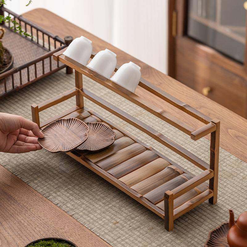 多功桌面博古竹能杯架功夫收茶具纳架X2401070双层架茶杯示晾杯架,餐饮具,整套茶具,淘宝优惠券,粉丝福利购,淘宝优惠卷