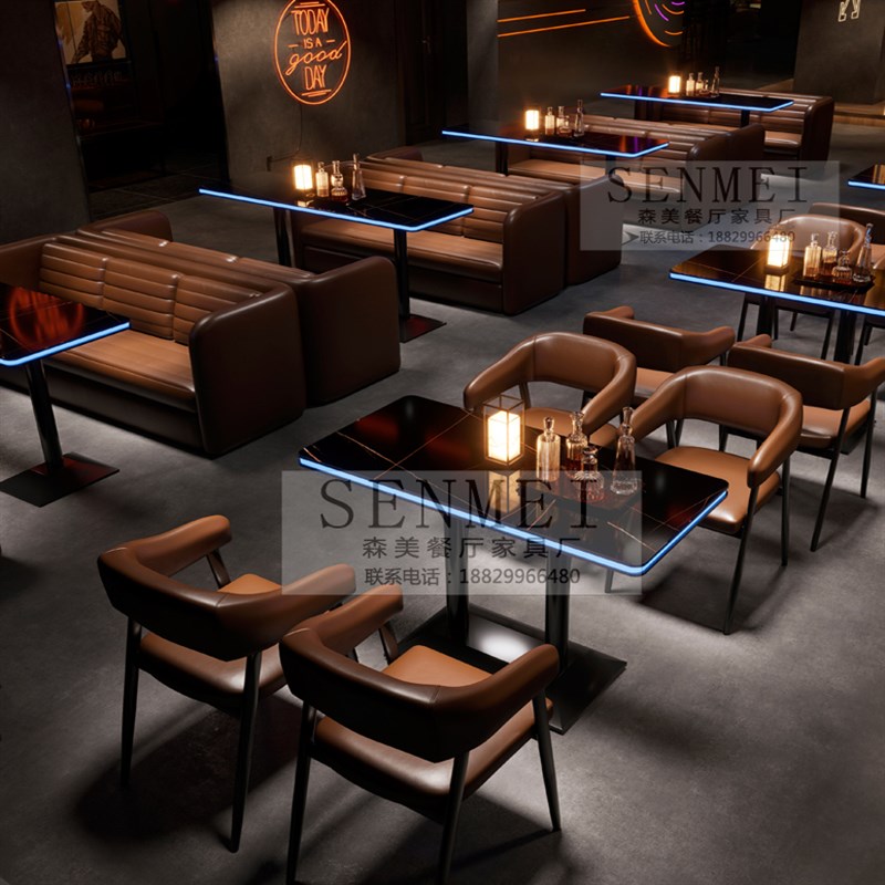 酒吧清吧卡座沙发组合音乐小酒z馆烧烤餐吧咖啡厅西餐厅台球厅桌