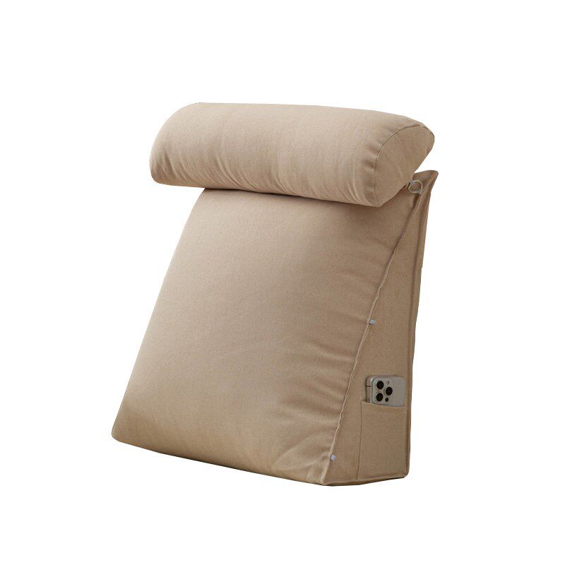 纵威双色麻沙发三角靠垫靠背枕榻榻米可调节床上大靠垫腰枕护腰