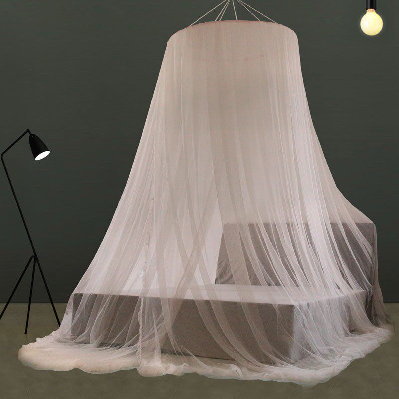 艾野圆顶吊顶蚊帐 公主r落地式圆形宫廷蚊帐欧式加密吸顶整体帐身