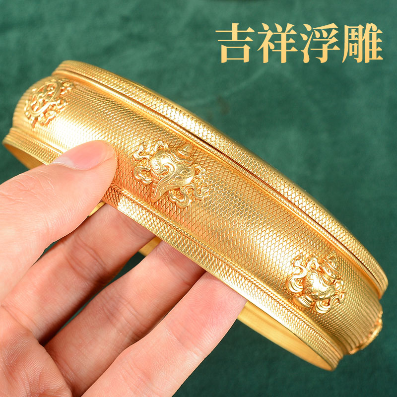 佛缘汇曼扎盘托盘藏式八吉祥纯铜曼达12cm密宗供曼茶罗修盘基盘