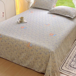 简约全棉磨毛床单单件100纯棉加厚1.8m床上圆角被单三件套秋冬季