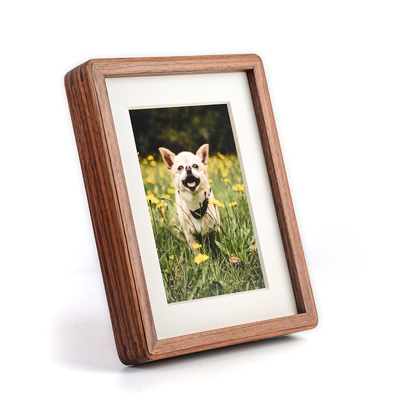 洗照片做成相框8寸10寸实木画框摆台高级感6寸A4黑胡桃相片框原木