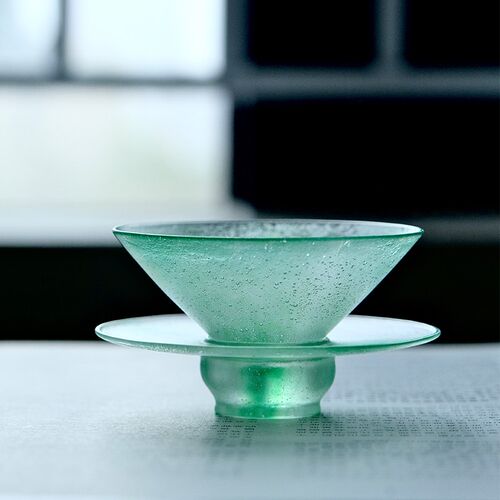 琉璃茶盏茶杯单杯仿宋古风杯大号斗F笠杯绿茶点茶碗主人杯功夫茶