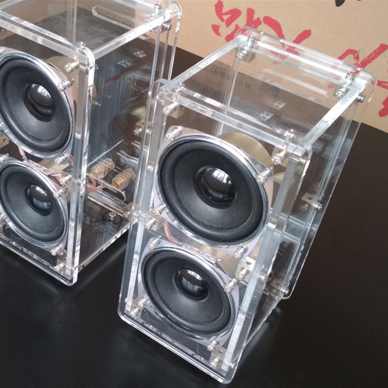 3寸全频音柱 透明亚克力音箱 桌面电脑音箱 2.0 迷宫箱体 双11