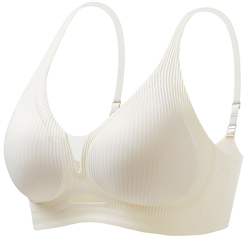 果冻固定杯无痕U型美背内衣女无钢圈聚拢托胸防下垂软支撑文胸罩