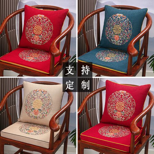 新中式抱枕靠垫中国风沙发抱枕客厅床头靠枕靠背垫含芯抱枕套定制