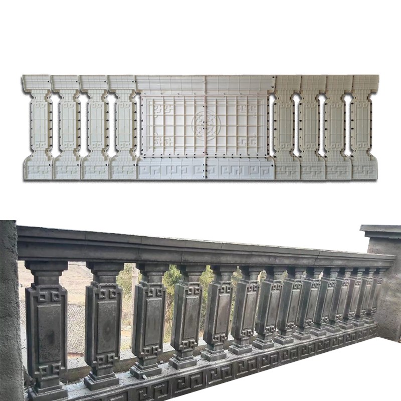 新款中式栏杆模具水泥阳台栏杆护栏围栏别墅建房现浇水泥扶手模型