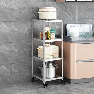 304不锈钢带轮夹缝置物架35x20cm宽25x40公分长45/50/55/60收纳架