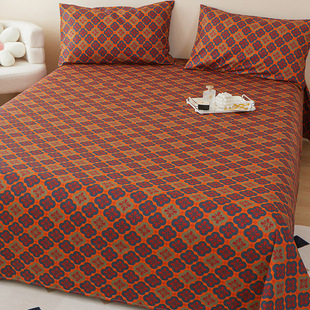 纯棉床单单件100全棉被单垫单加大炕单1.8米枕套三件套250x270cm.