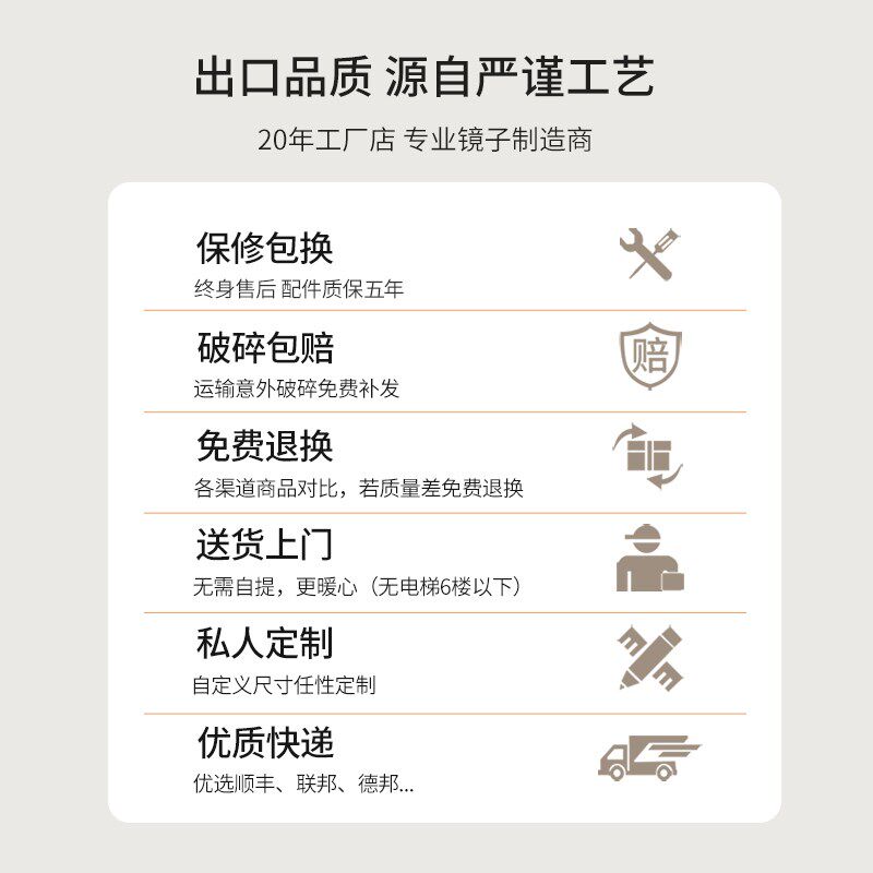 圆形智能浴室镜led壁挂化妆镜亚克力挂墙镜子卧室网红圆镜