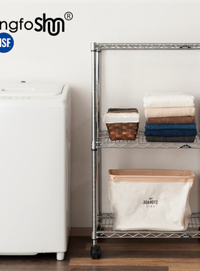 新款三层60cm高不锈钢可移动厨房落地微波炉果蔬调料Y品收纳置物