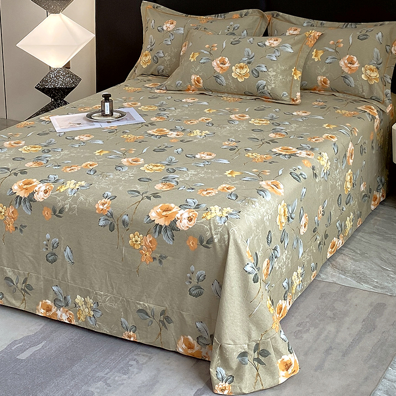 加厚纯棉床单单件全棉磨毛被单2024新款秋冬冬季垫单褥单子三件套