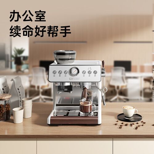 露茉Pro意式研磨一体咖啡机双锅炉轻商用家用半自动[送压粉底座]