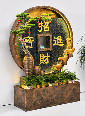 大型水幕墙摆件别墅庭院屏风养鱼池流水喷泉循环水系景观