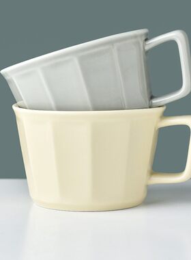波佐见烧燕麦早餐杯陶瓷微波炉加热牛奶杯泡麦片专用碗喝粥的杯子