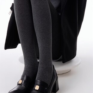 抵达一楼灰色打底裤 秋冬保暖x女加绒百搭黑色显瘦竖条纹外穿连裤