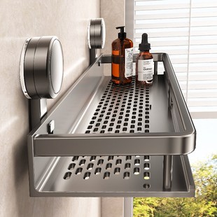 吸盘浴室置物架卫生间洗漱台墙上厕所洗手间收纳架子壁挂式 免打孔