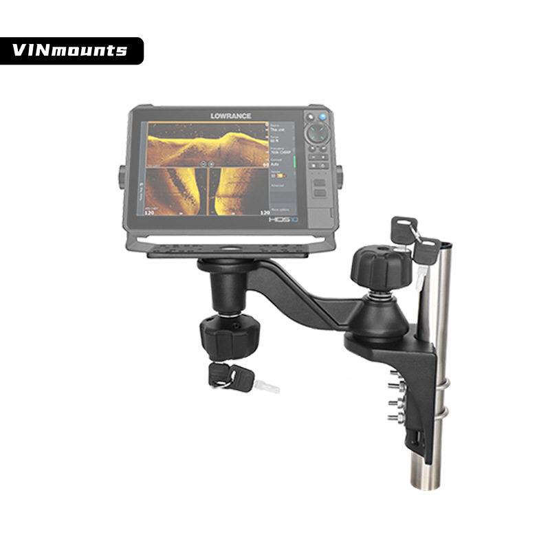 防盗壁挂式短款6英寸摆臂鱼探仪支架兼容佳明劳伦斯探鱼器海图仪