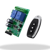 12V两路无线遥控开关 24V 远距离大功率双路正反转门禁开关通断器